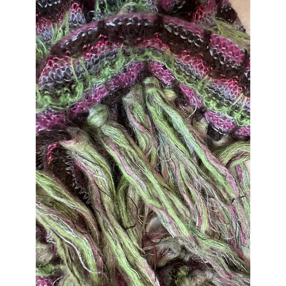 Christian Lacroix Bazar Knit Scarf Oversize Striped Punk Grunge Maximal Y2K